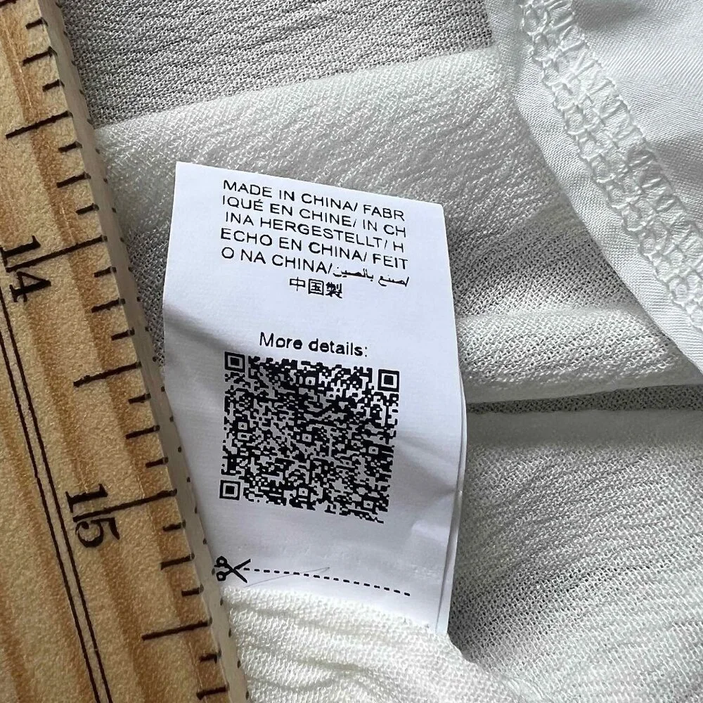 White Strapless Boho Embroidered A-Line Dress Holiday Wedding Romantic Festival - Picture 12 of 12